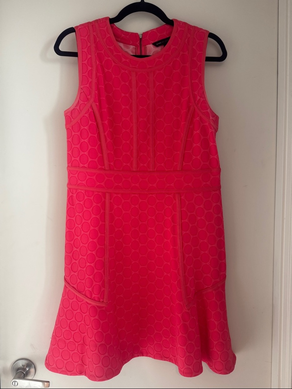 Bright Coral Textured Sleeveless A-Line Dress Marc Jacobs